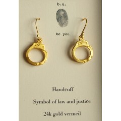Handcuff charm Earrings Gold