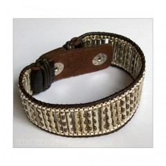 Engraved Metal Beads Snap Bracelet