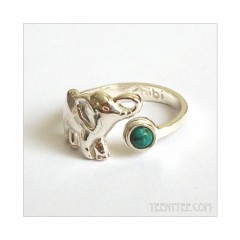 Elephant Ring Sterling Silver with Turquoise