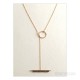 Pyrite Studded Lariat Necklace Gold Fill
