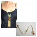 Color Block Beads & Metal Fringe Retro Necklace