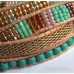 5 Wrap up Seed beads with leather Bracelet / Turquoise Version