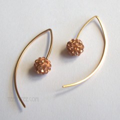 Crystal Nugget & Mini Angular Wire Earrings