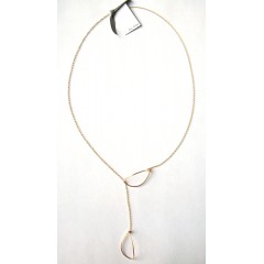 Long Lariat with 2 Hanging Ovals Necklace by boe