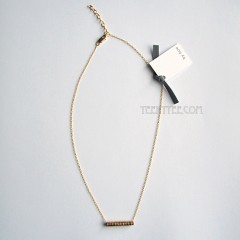 Coil Bar Charm Necklace Gold Filled
