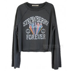 The Beatles Strawberry Fields Forever Flared Bell Sleeve Cropped T